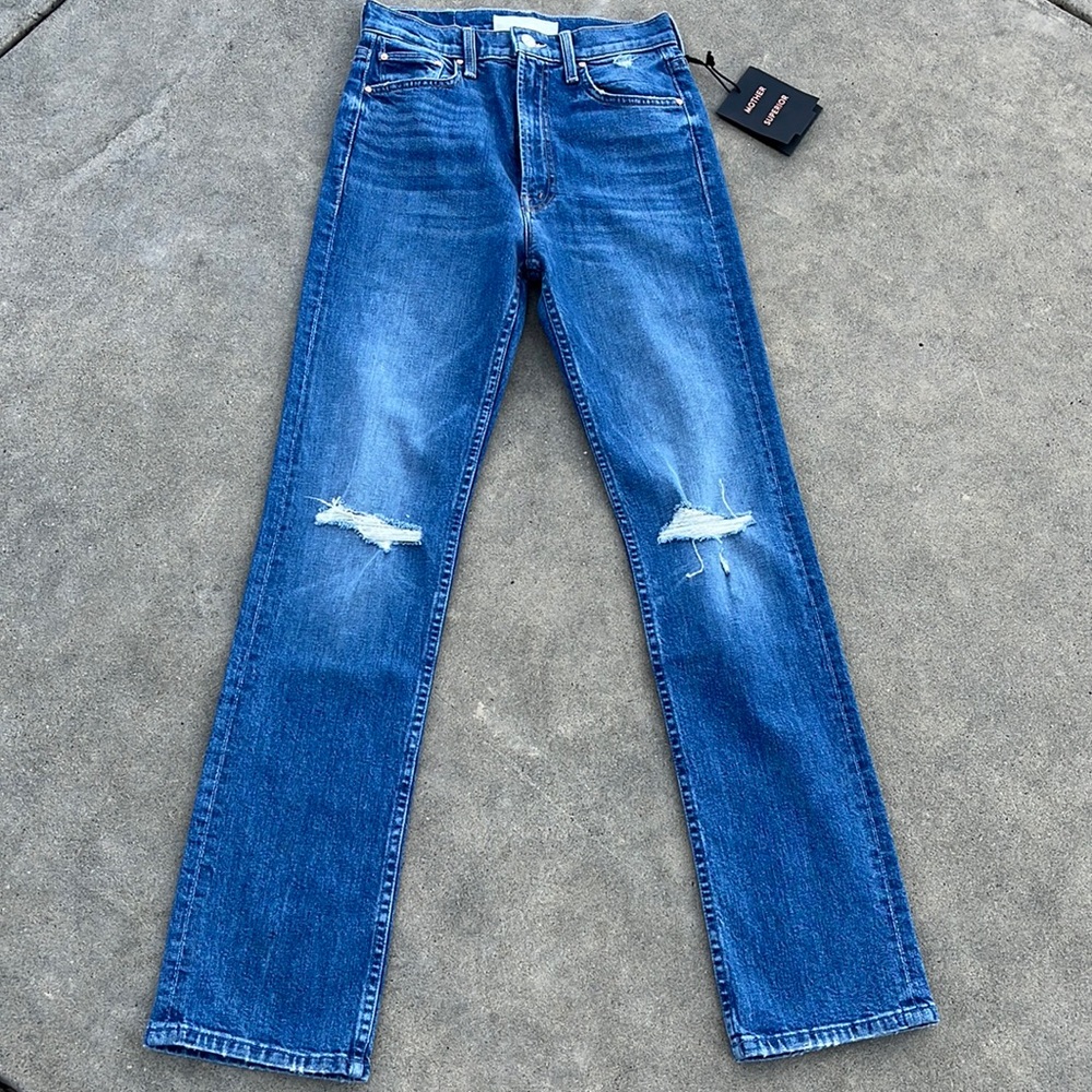 NWT MOTHER SUPERIOR High Waisted Rider Skimp Jeans in Playing with Scissors